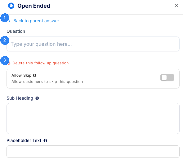 Follow-up question panel