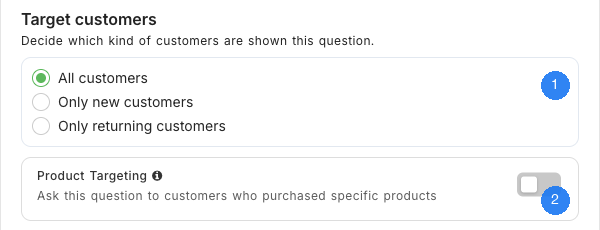 Checkout targeting settings