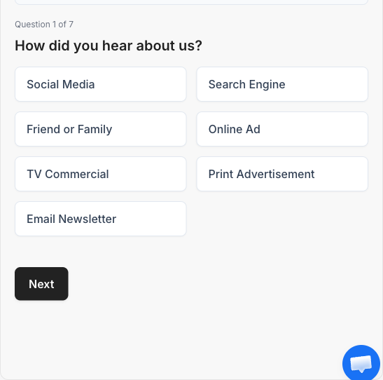 Single Select question